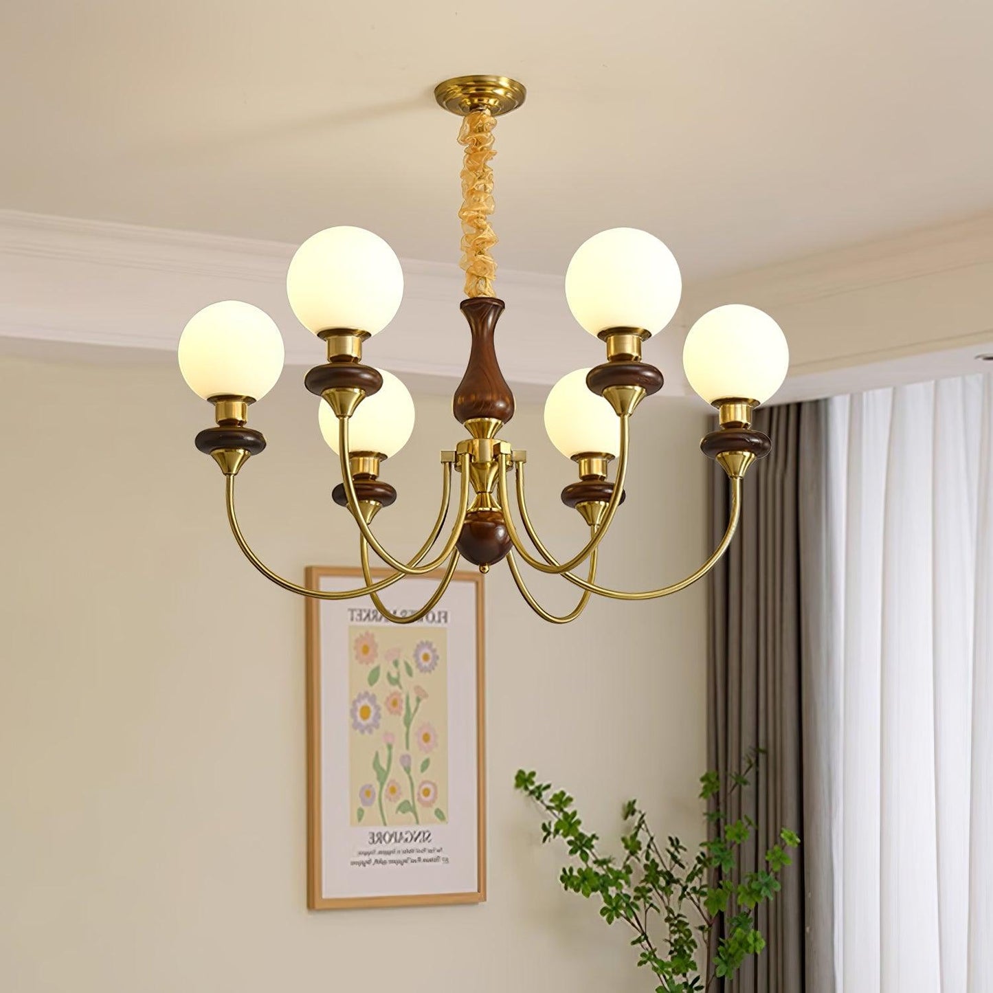 Retro Monique Gasolier Chandelier