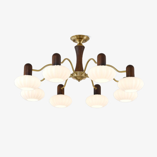 Walnut Color Embrace Gasolier Chandelier