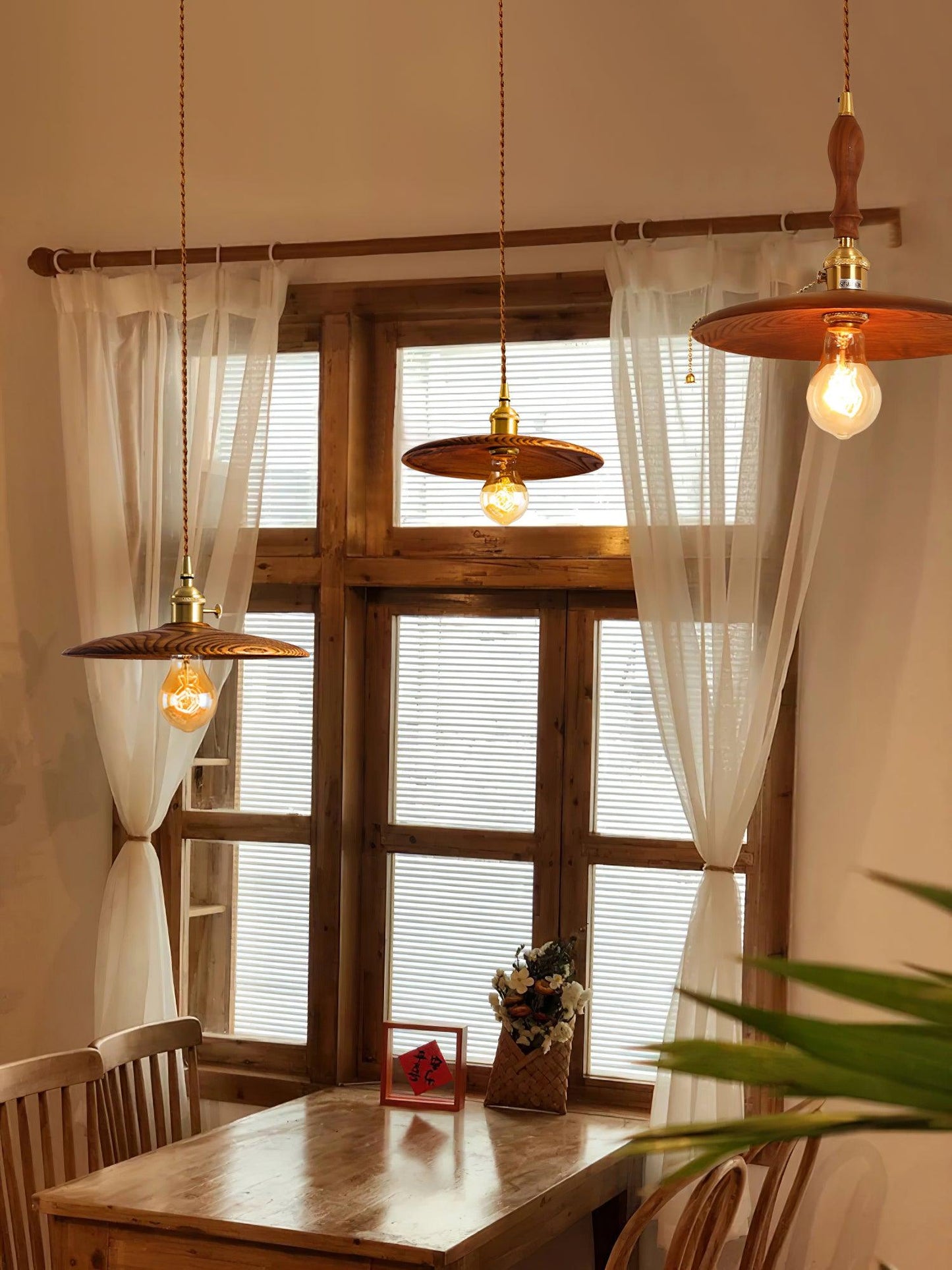 Walnut Conical Houselight Pendant Light