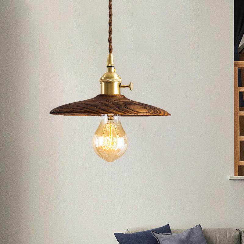 Walnut Conical Houselight Pendant Light