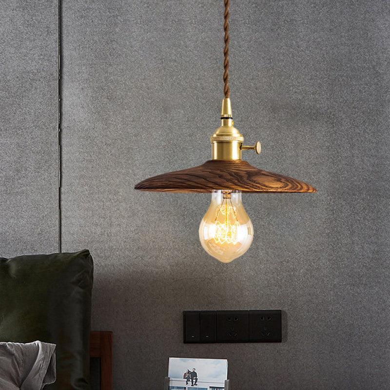 Walnut Conical Houselight Pendant Light