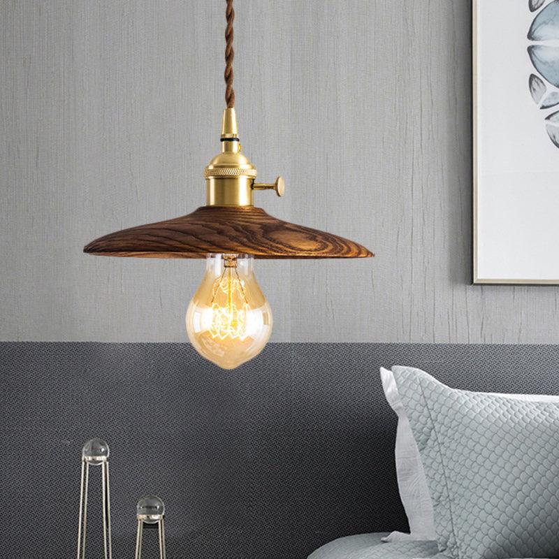 Walnut Conical Houselight Pendant Light