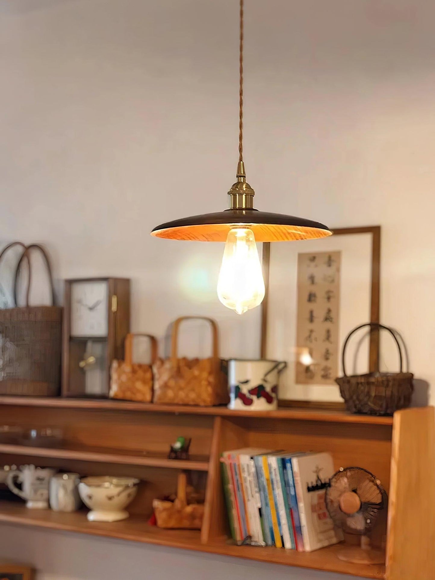 Walnut Conical Houselight Pendant Light