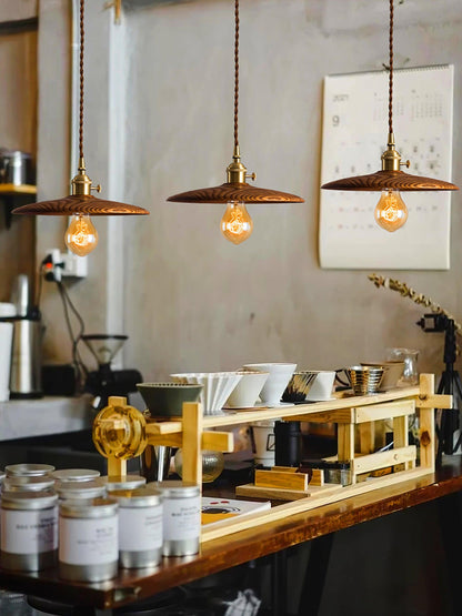 Walnut Conical Houselight Pendant Light