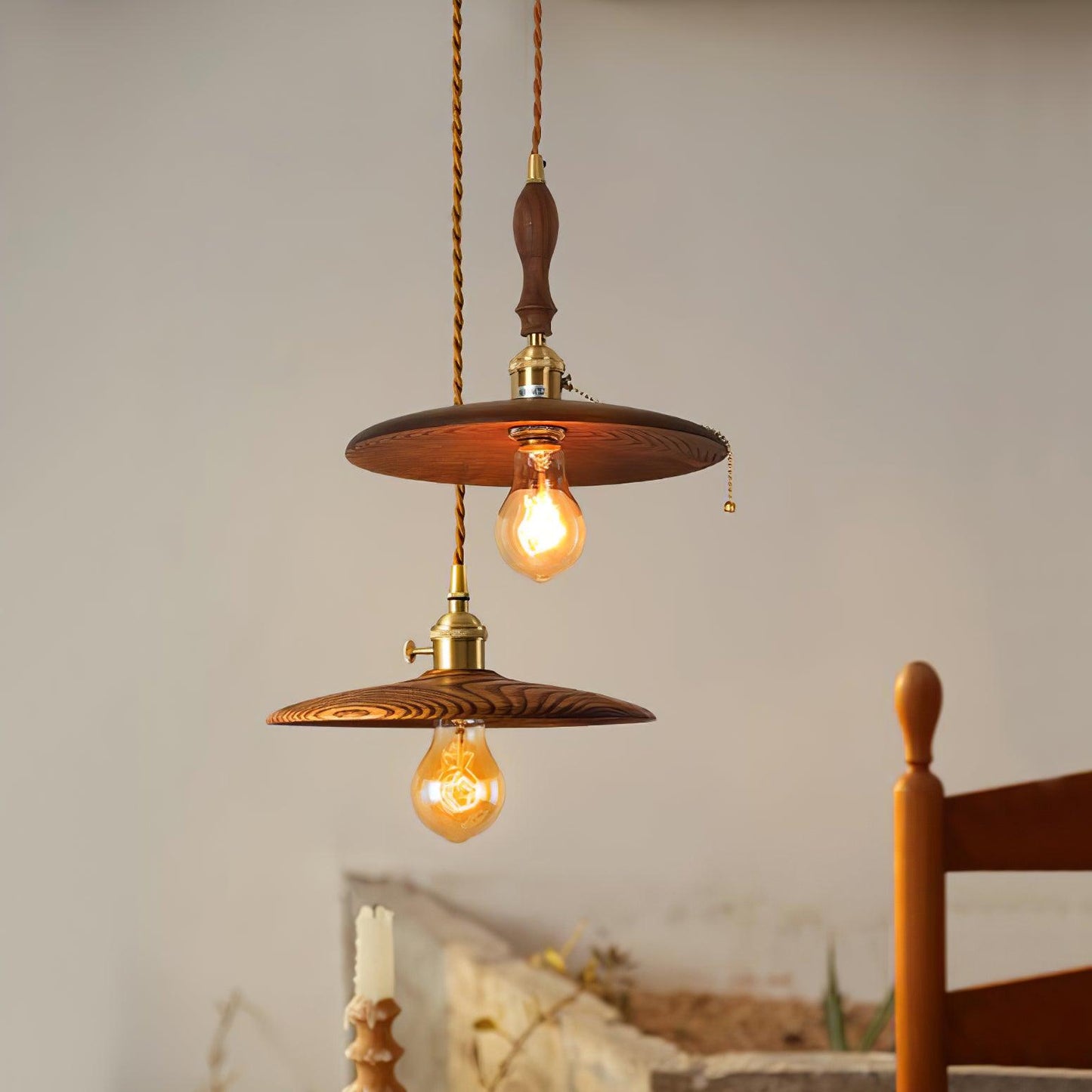 Walnut Conical Houselight Pendant Light