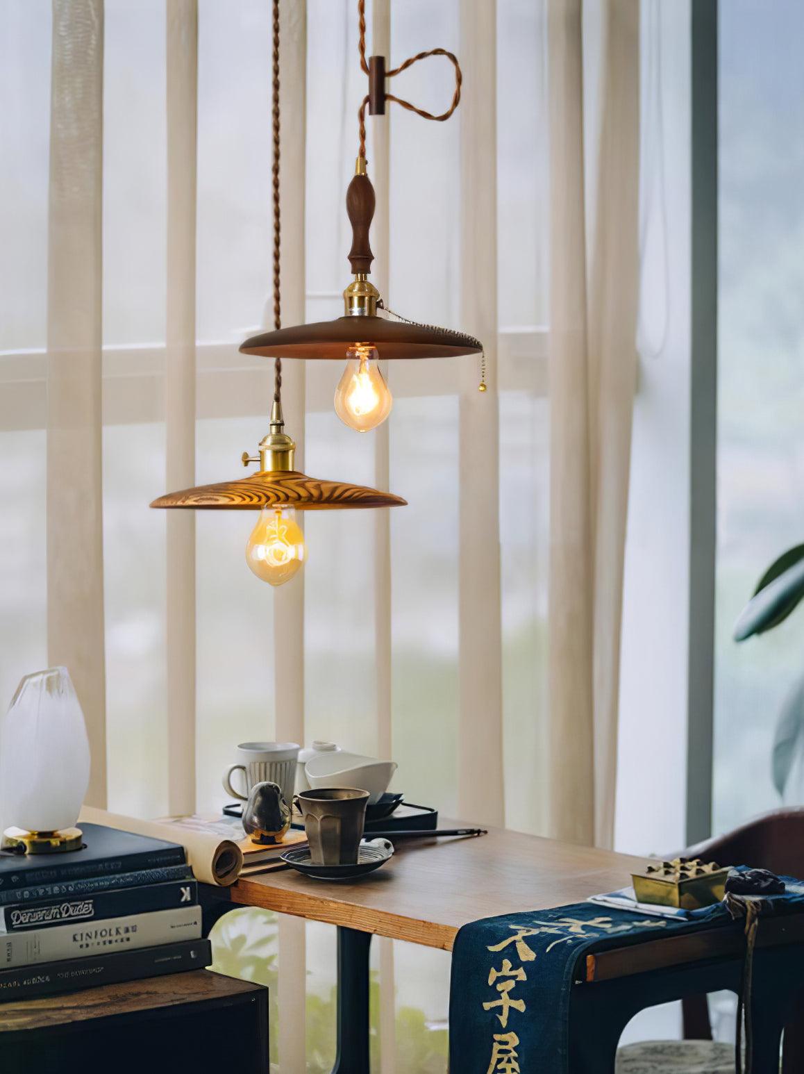 Walnut Conical Houselight Pendant Light