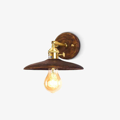 Walnut Flared Lamp bracket Wall Light