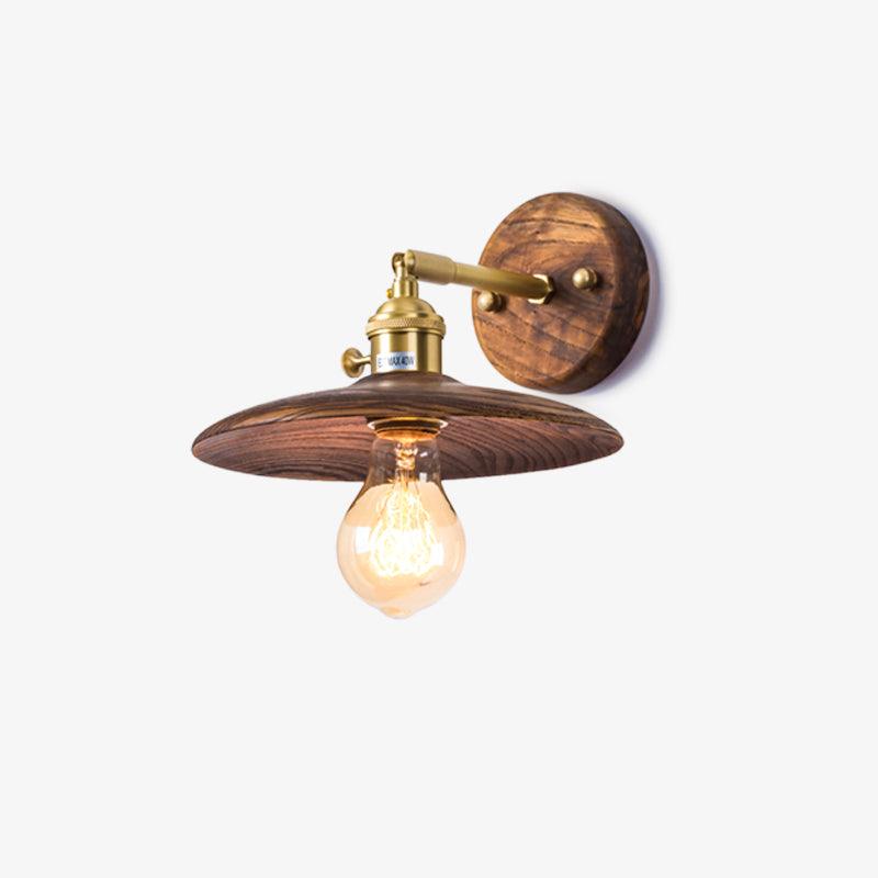 Walnut Flared Lamp bracket Wall Light