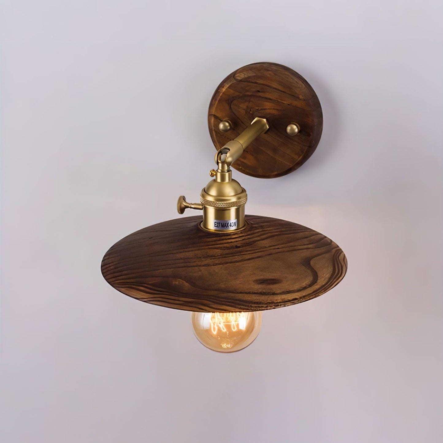 Walnut Flared Lamp bracket Wall Light