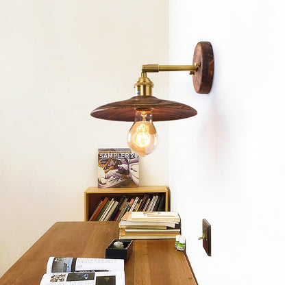 Walnut Flared Lamp bracket Wall Light