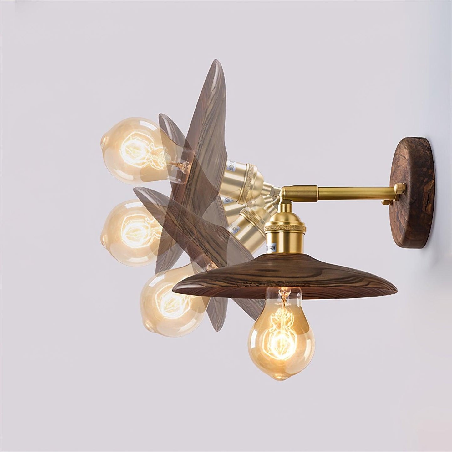 Walnut Flared Lamp bracket Wall Light