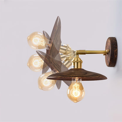 Walnut Flared Lamp bracket Wall Light