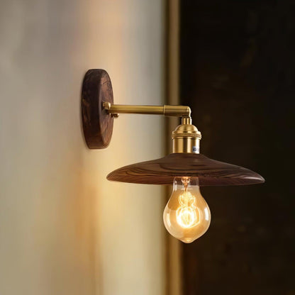 Walnut Flared Lamp bracket Wall Light