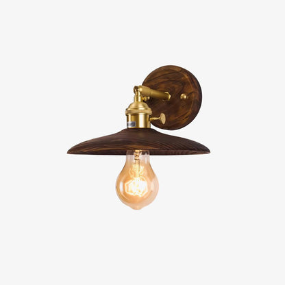 Walnut Flared Lamp bracket Wall Light