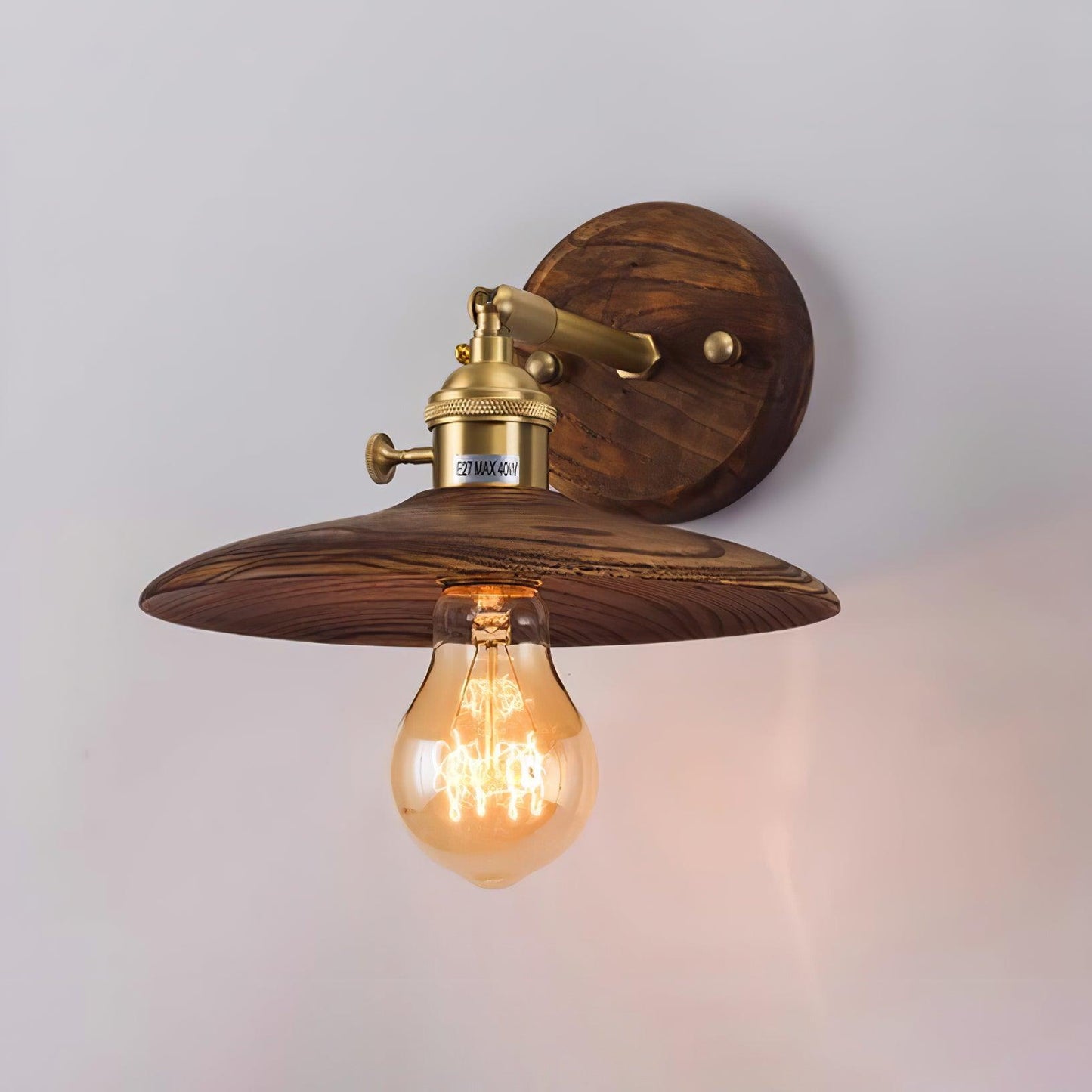 Walnut Flared Lamp bracket Wall Light