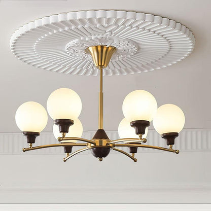 Walnut Glass Ball Electrolier Chandelier