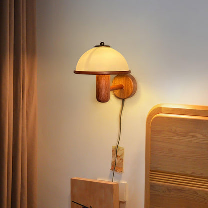 Mushroom Wood Lamp bracket Wall Lamp