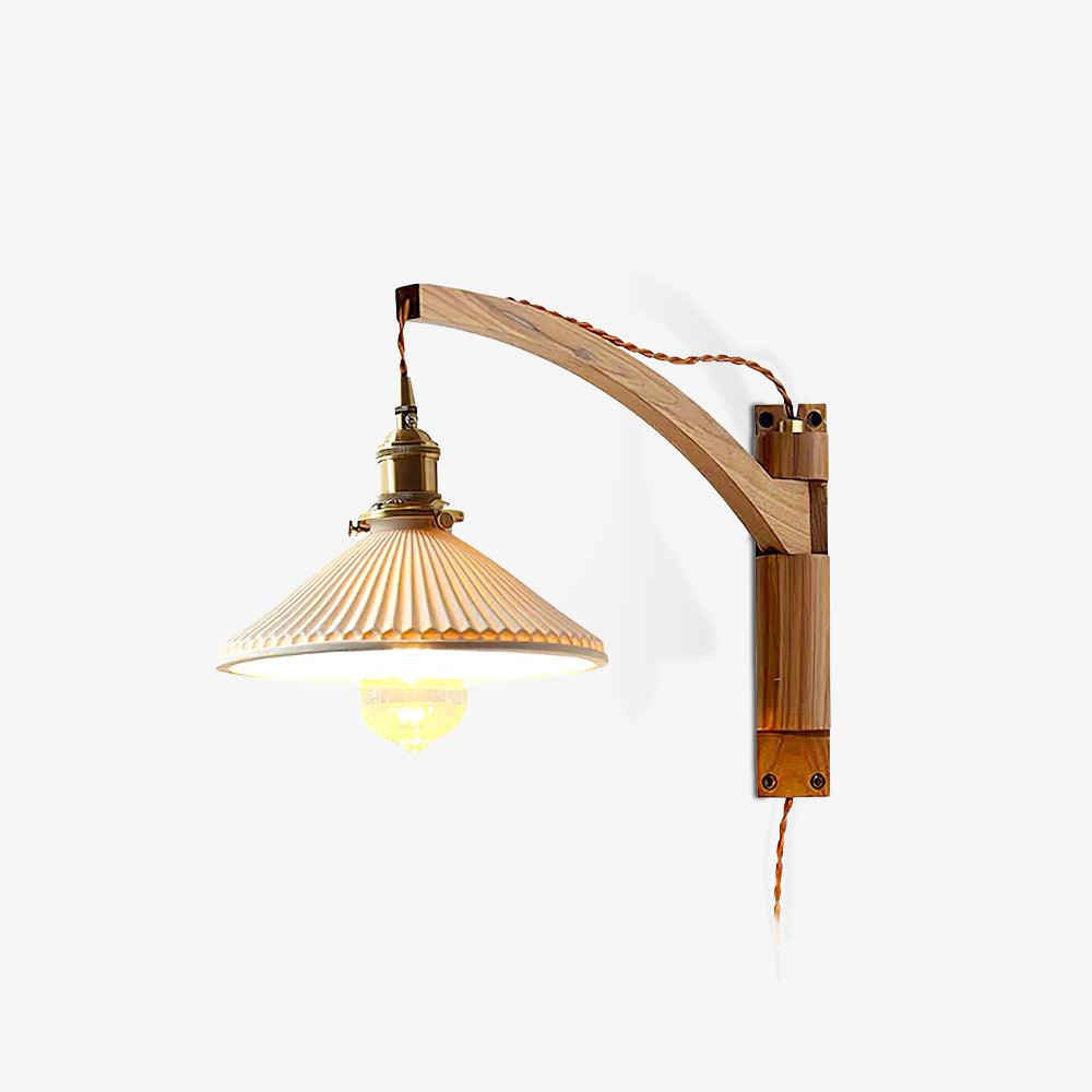 Walnut Swing Arm Bracket light Wall Lamp