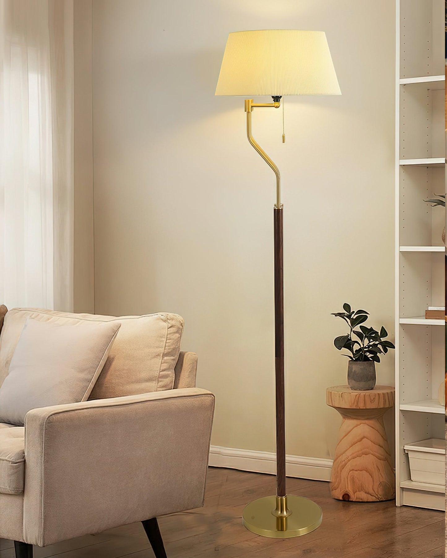 Walnut Whisper Tall Lamp Floor Lamp