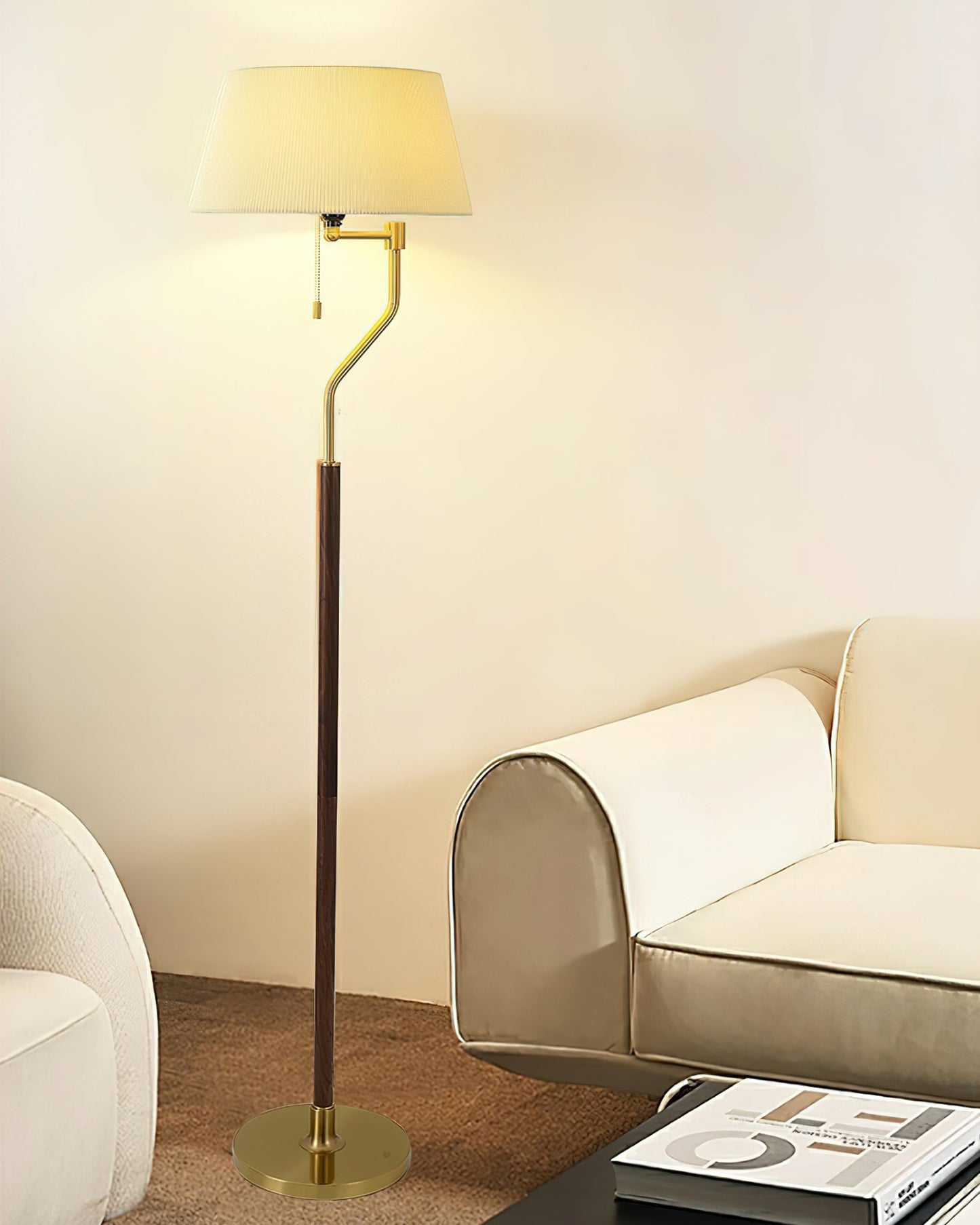 Walnut Whisper Tall Lamp Floor Lamp