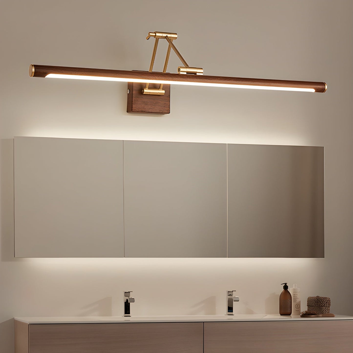 Walnut Color Linear Adjustable Lamp bracket Wall Light