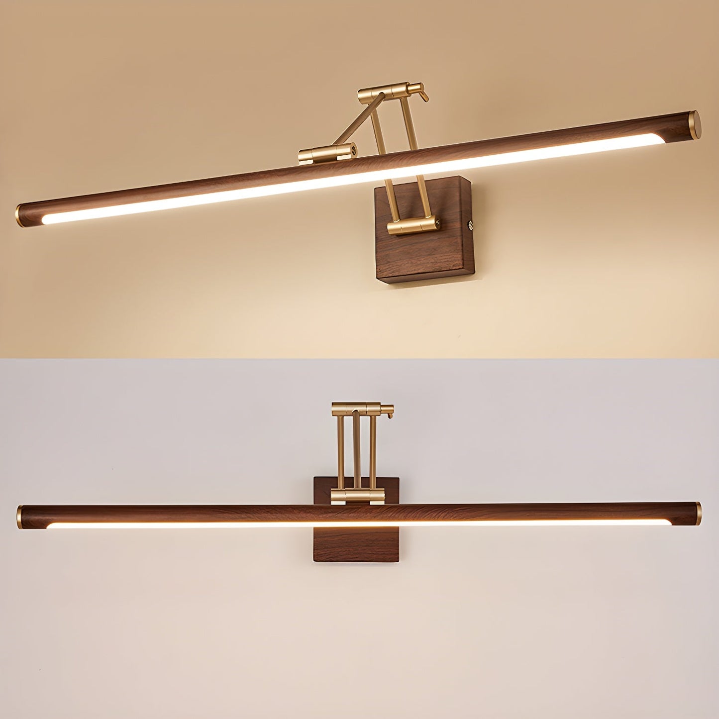 Walnut Color Linear Adjustable Lamp bracket Wall Light