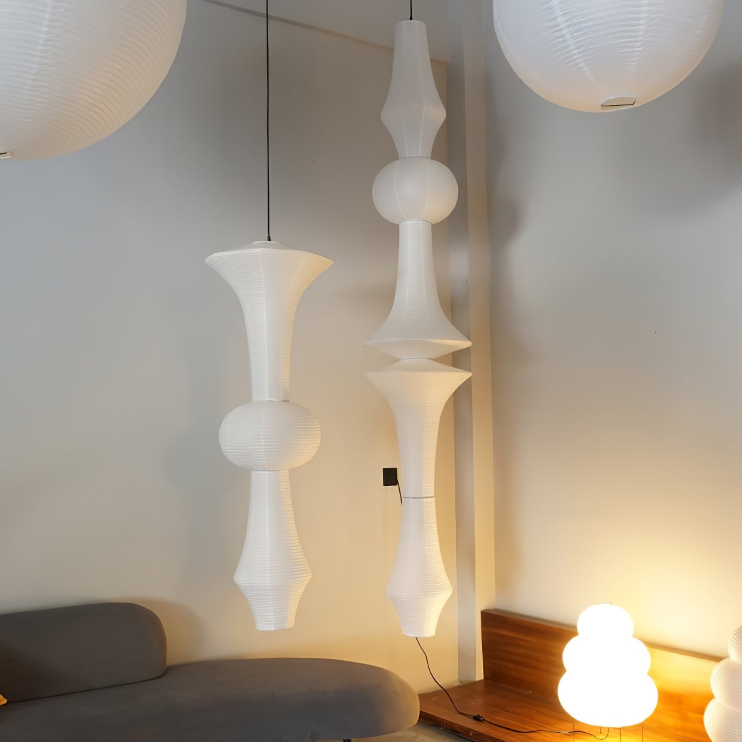 Washi Paper E Drop light Pendant Light