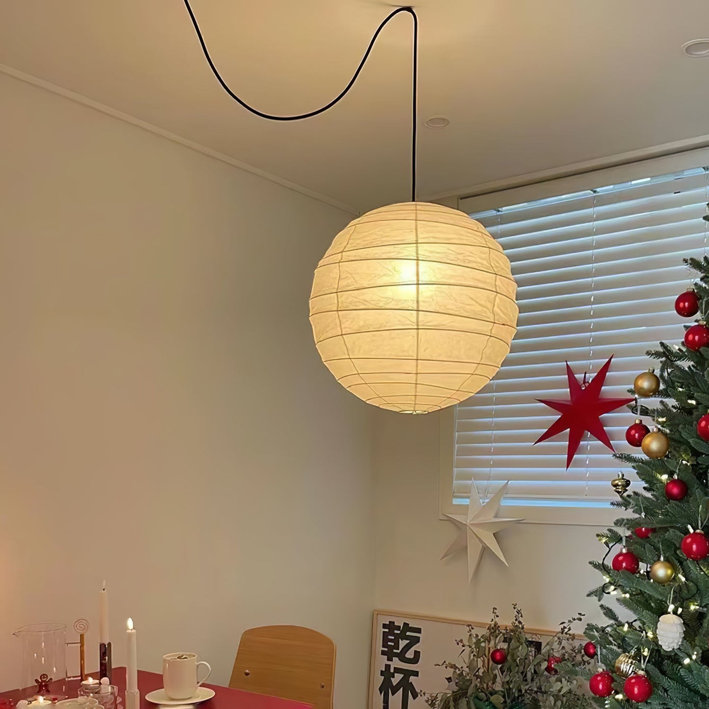 Washi Paper Houselight Pendant Swag Lamp