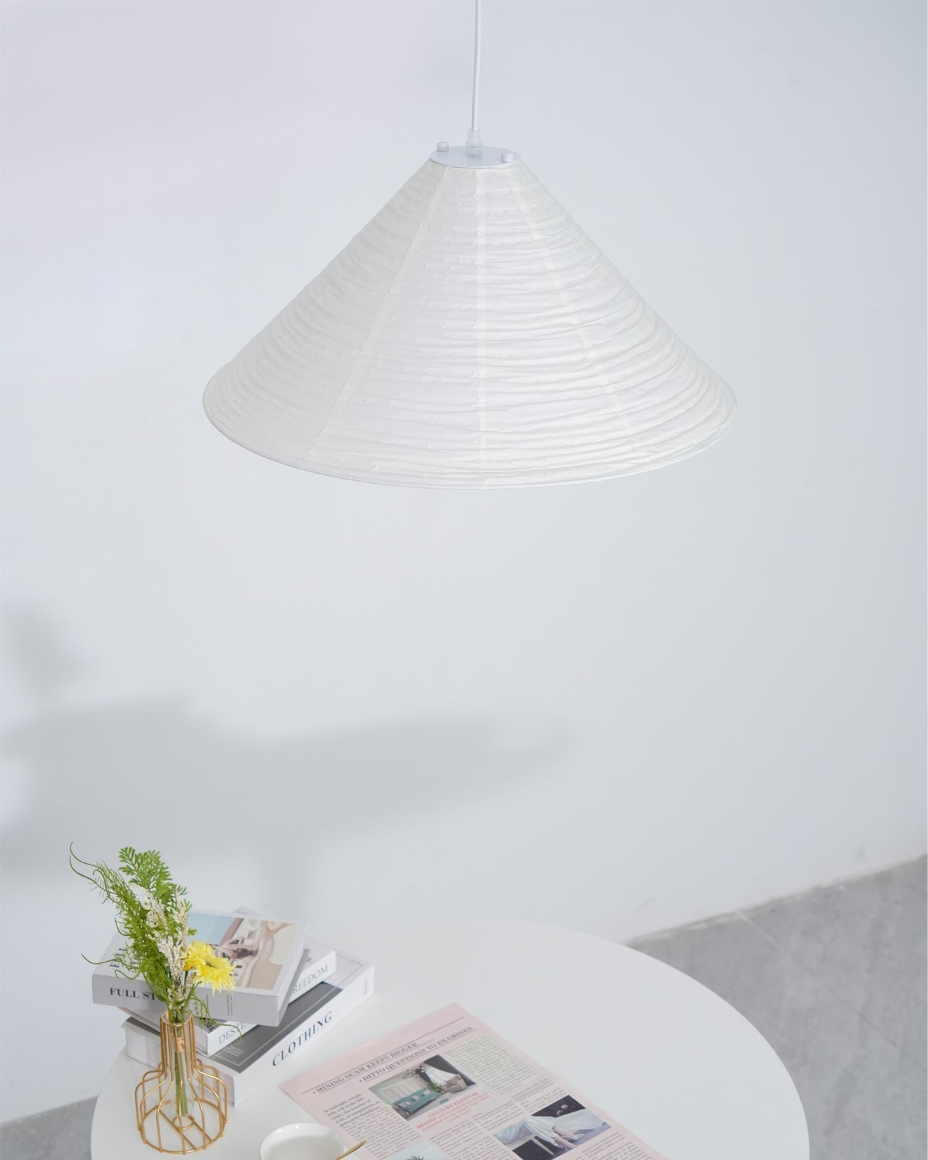 Washi Paper Pyramid Hanging light Pendant Lamp