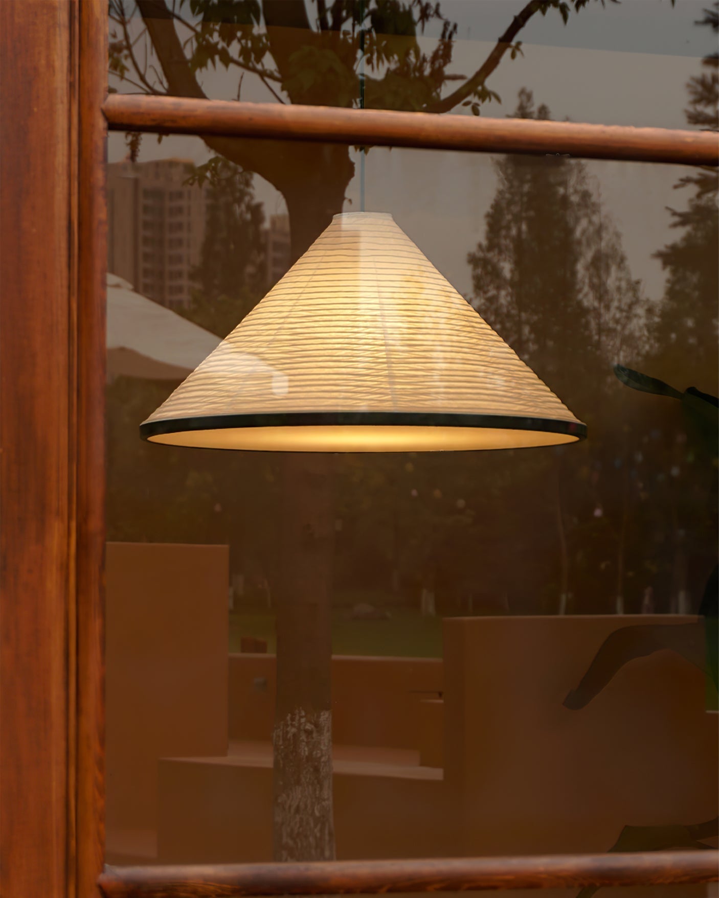 Washi Paper Pyramid Hanging light Pendant Lamp