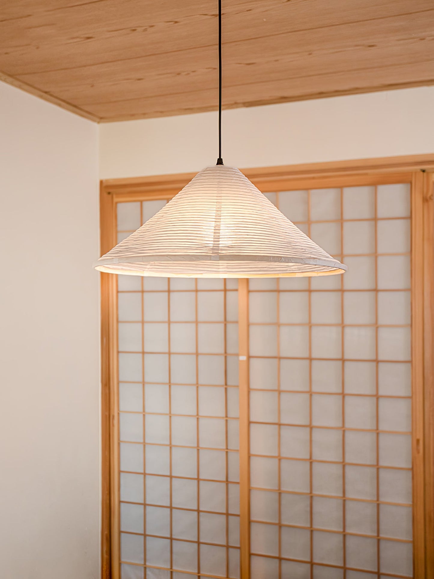 Washi Paper Pyramid Hanging light Pendant Lamp