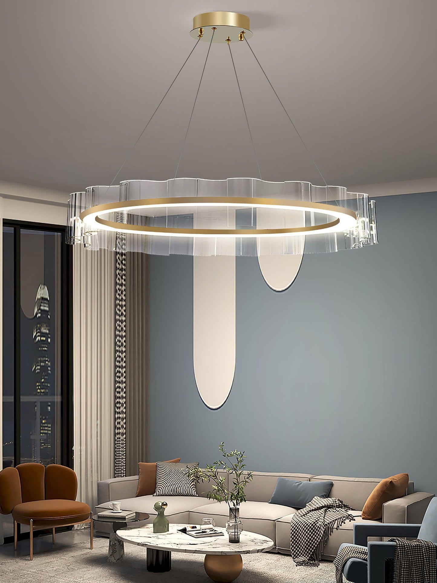 Water Wave Glass Ceiling fixture Chandelier