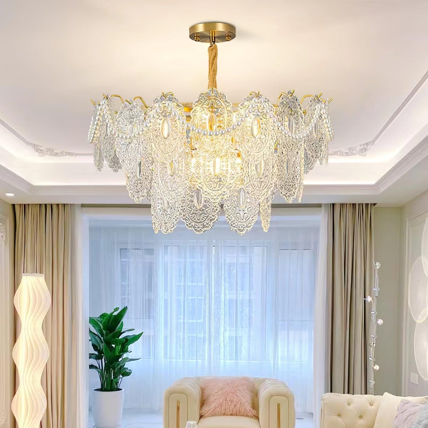 Wave Pearl Gasolier Chandelier