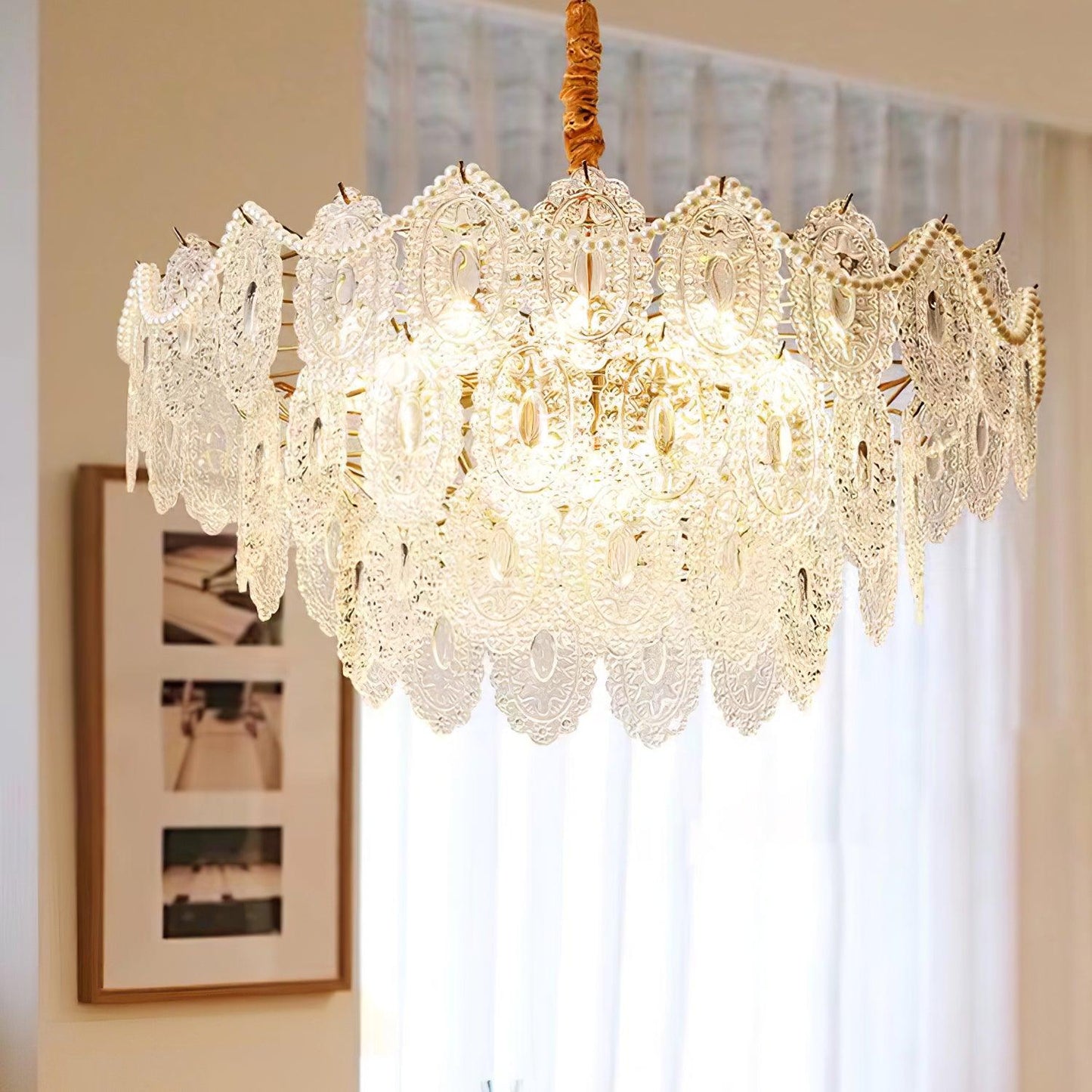 Wave Pearl Gasolier Chandelier