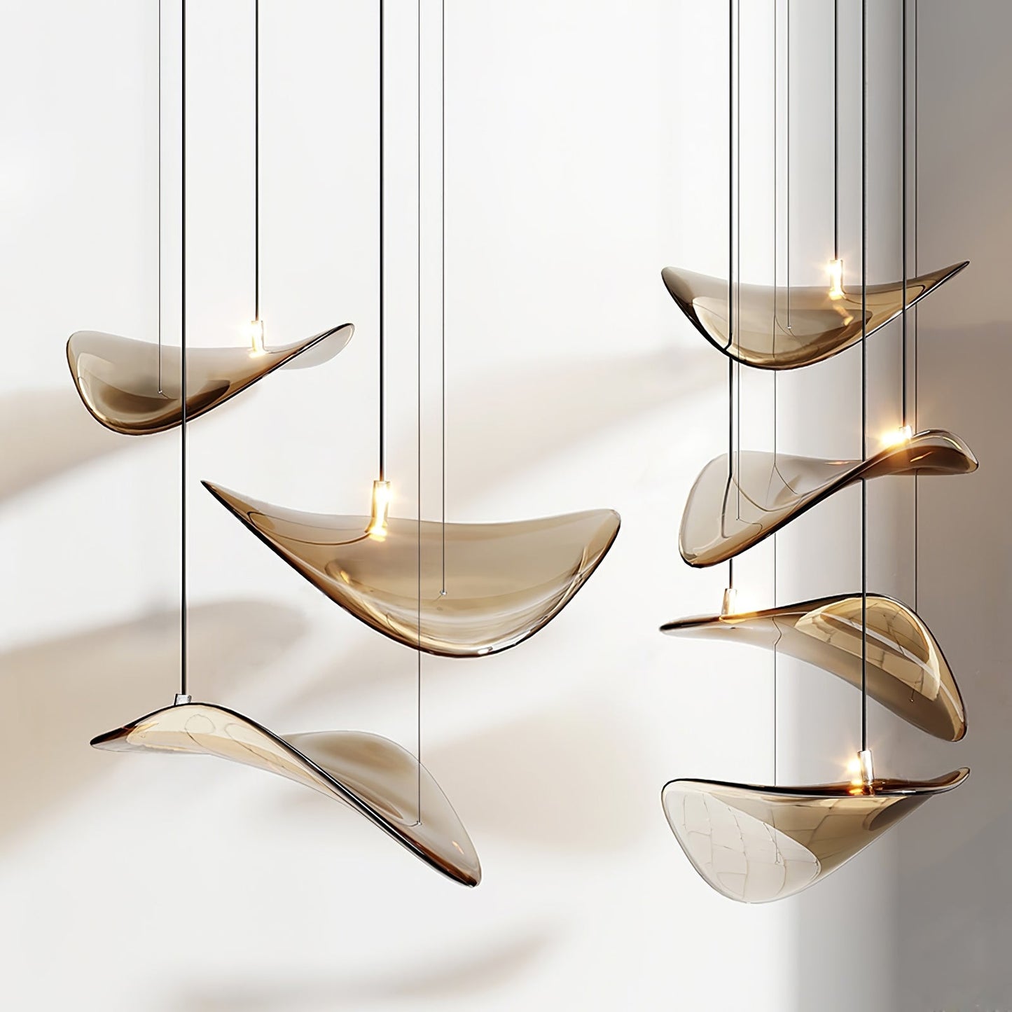 Wave Floating Leaf Crown Chandelier