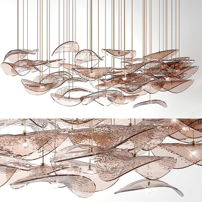 Wave Floating Leaf Crown Chandelier