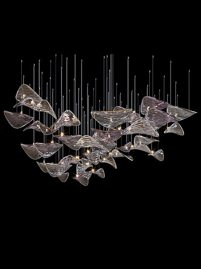 Wave Floating Leaf Crown Chandelier