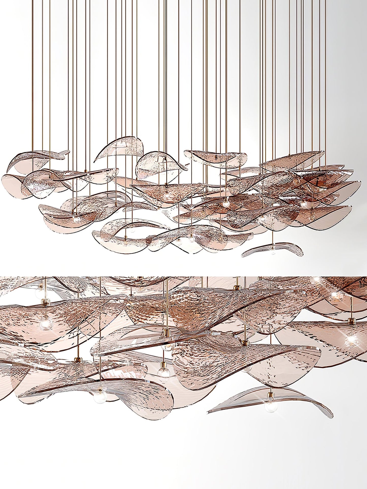 Wave Floating Leaf Crown Chandelier