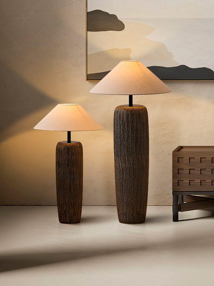 Weathered Wood Grain Torchiere Lamp Floor Lamp