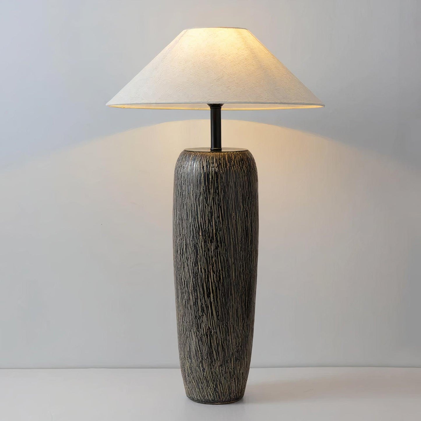 Weathered Wood Grain Torchiere Lamp Floor Lamp