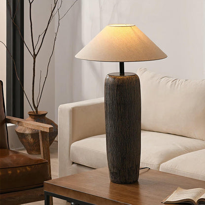 Weathered Wood Grain Torchiere Lamp Floor Lamp