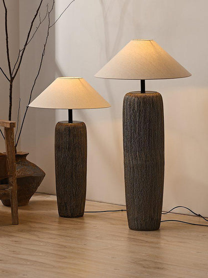 Weathered Wood Grain Torchiere Lamp Floor Lamp