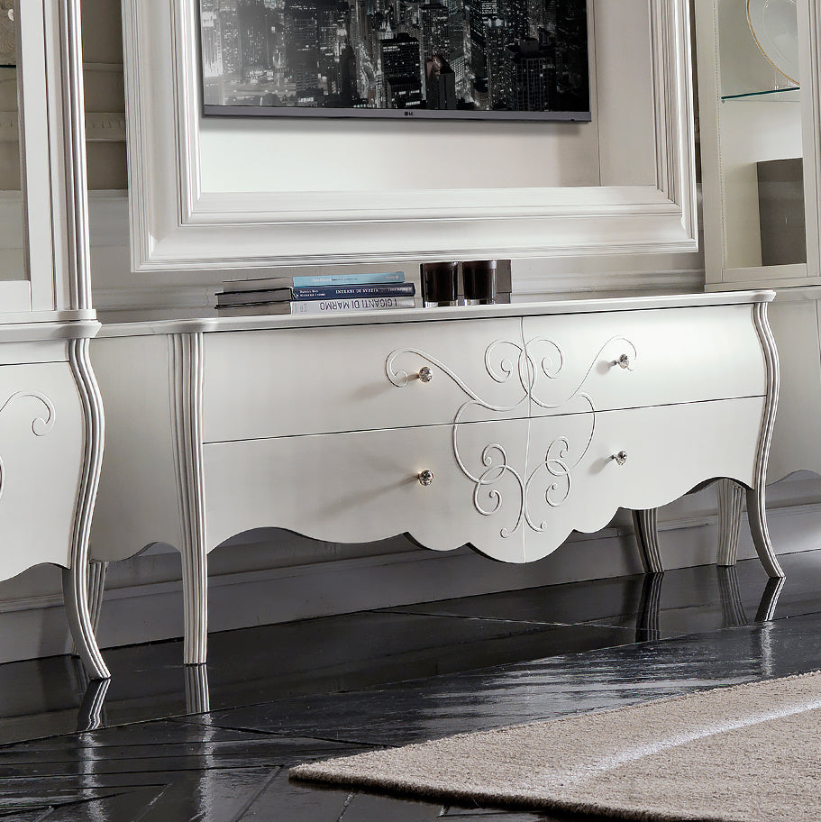 Luxury White Media Room Furniture