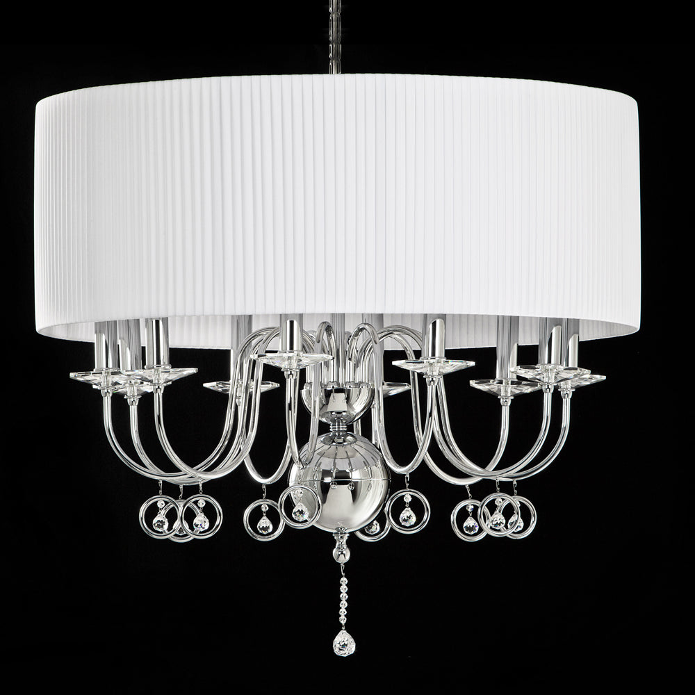 Modern Polished Chrome Crystal Chandelier