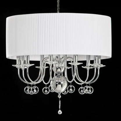 Modern Polished Chrome Crystal Chandelier