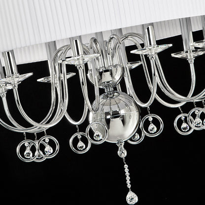 Modern Polished Chrome Crystal Chandelier