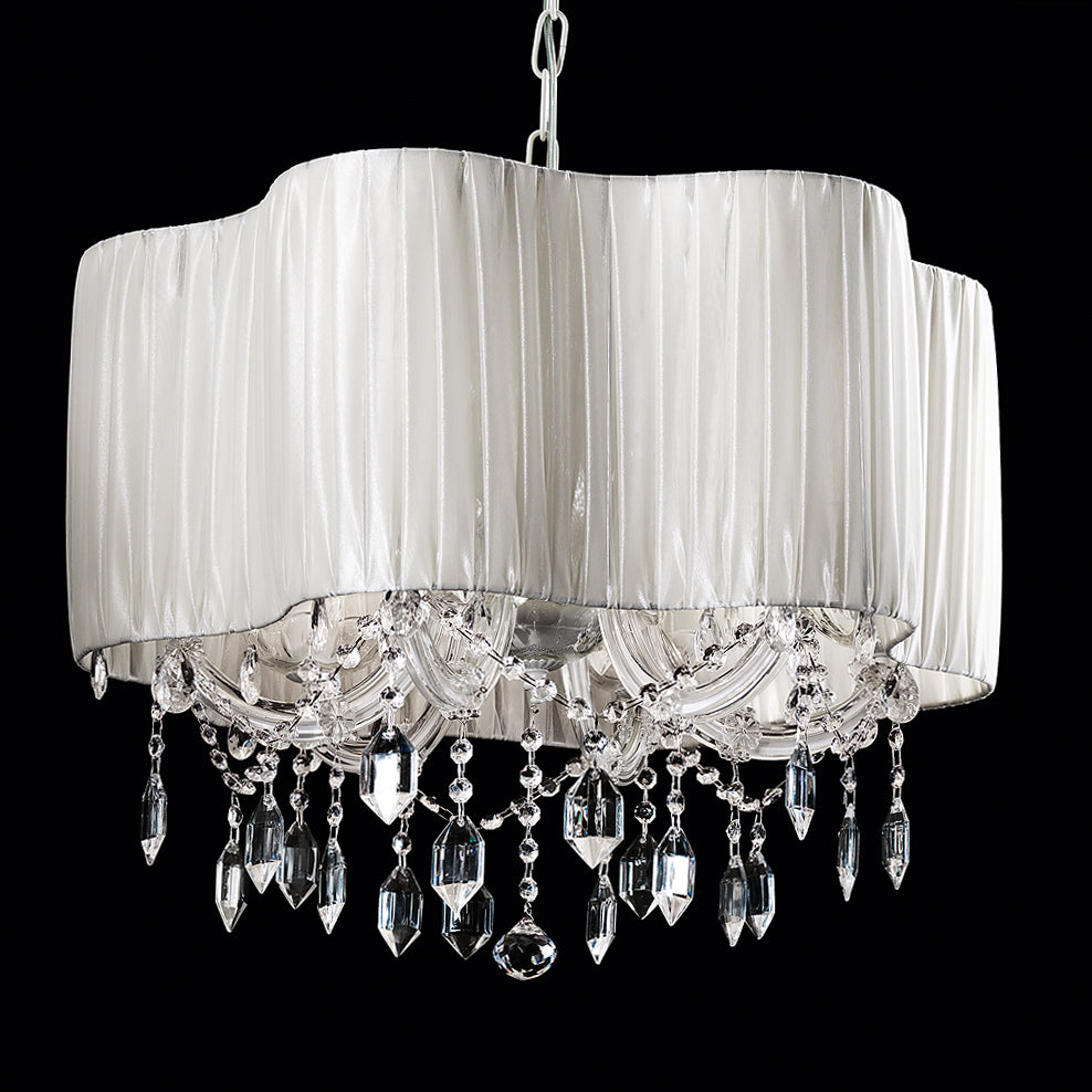 Exclusive Vintage Design White Silk Chandelier