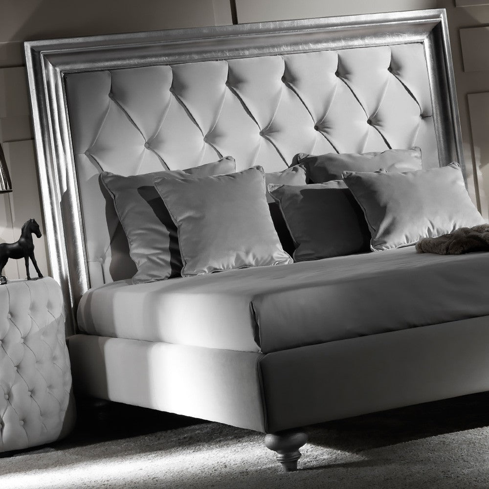 High End Button Upholstered Italian Designer Bed