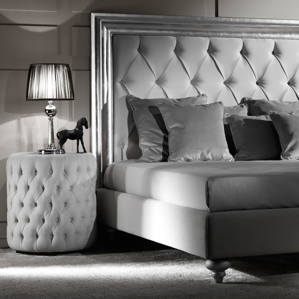 High End Button Upholstered Italian Designer Bed