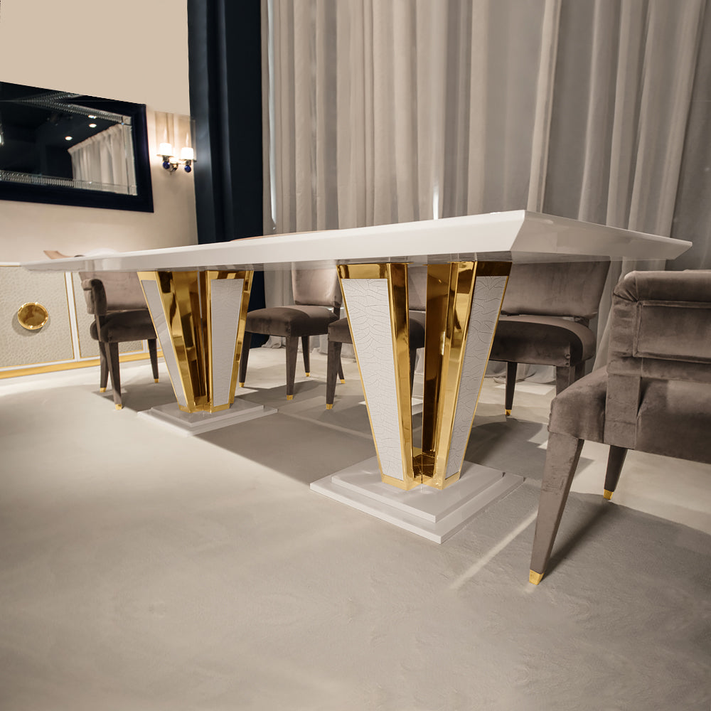 Exclusive Contemporary Gold-Plated Dining Table Set